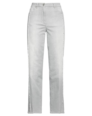 PESERICO Denim trousers Light grey 98% Cotton, 2% Elastane