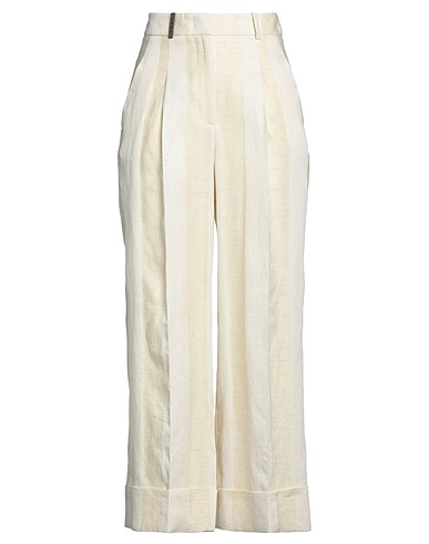 PESERICO Casual trouser Ivory 77% Linen, 23% Viscose