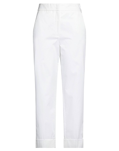 PESERICO Casual trouser White 98% Cotton, 2% Elastane