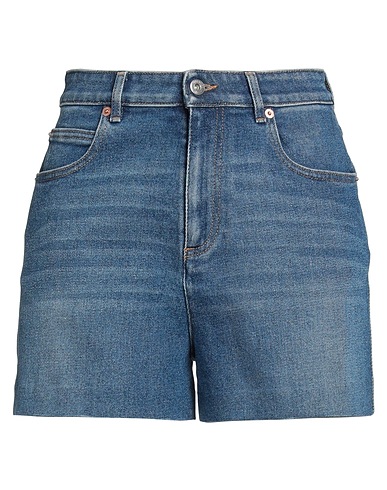 VALENTINO GARAVANI Denim shorts Blue 99% Cotton, 1% Elastane, Calfskin