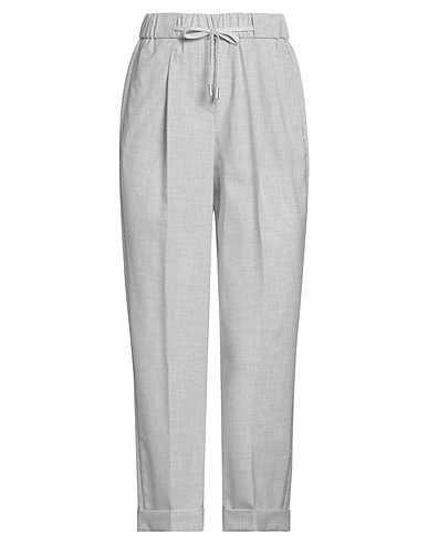 PESERICO Casual trouser Light grey 69% Polyester, 29% Viscose, 2% Elastane, Cotton