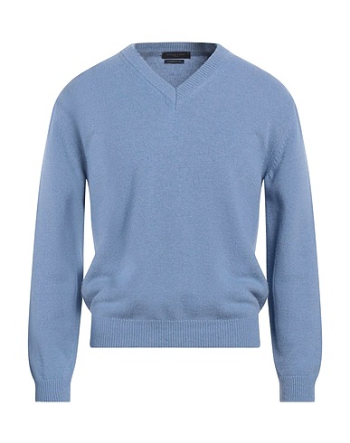 DANIELE FIESOLI Sweater Sky blue 90% Merino Wool, 10% Cashmere