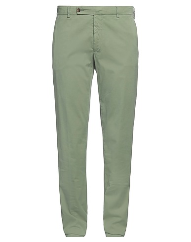 BERWICH Casual pants Sage green 88% Cotton, 10% Silk, 2% Elastane