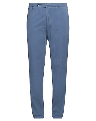 BERWICH Casual trouser Pastel blue 88% Cotton, 10% Silk, 2% Elastane