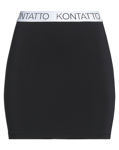 KONTATTO Mini skirt Black 88% Polyester, 12% Elastane