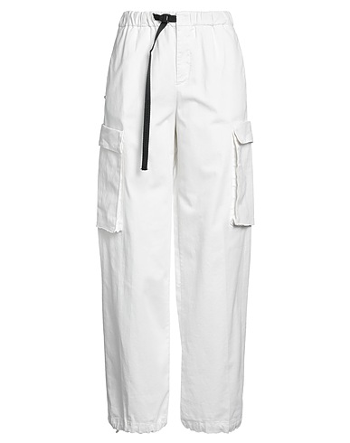 WHITE SAND Casual trouser White 97% Cotton, 3% Elastane