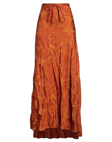 MASNADA Long skirt Rust 53% Acrylic, 42% Viscose, 5% Metallic fiber