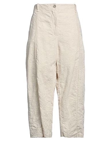 MASNADA Casual pants Cream 100% Cotton
