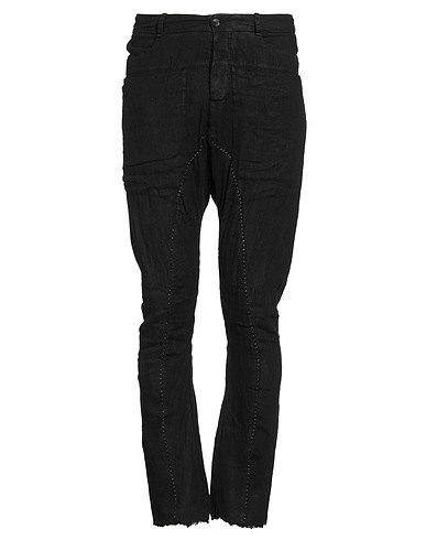 MASNADA Casual trouser Black 100% Linen