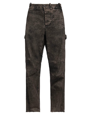 MASNADA Denim trousers Brown 99% Cotton, 1% Elastane