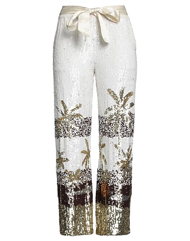 P.A.R.O.S.H. Casual pants White 100% Viscose, PVC - Polyvinyl chloride