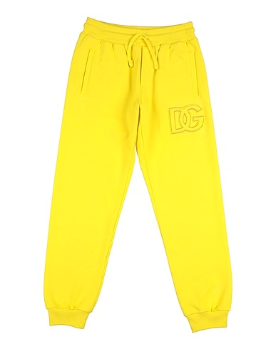 DOLCE&GABBANA Casual trouser Yellow 100% Cotton, Elastane, Polyurethane, Polyester