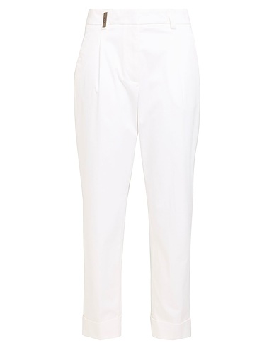 PESERICO Casual trouser White 97% Cotton, 3% Elastane