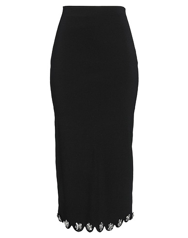 SANDRO Midi skirt Black 53% Viscose, 45% Polyamide, 2% Elastane