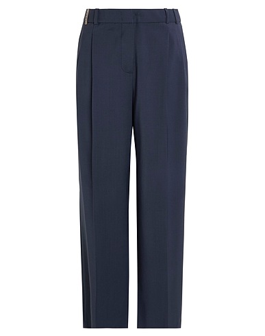 PESERICO Casual trouser Navy blue 96% Virgin Wool, 4% Elastane