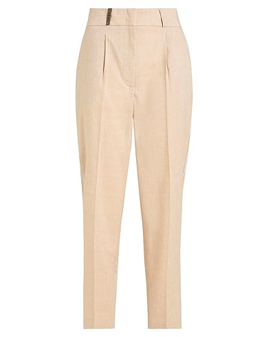 PESERICO Casual trouser Sand 56% Virgin Wool, 44% Linen