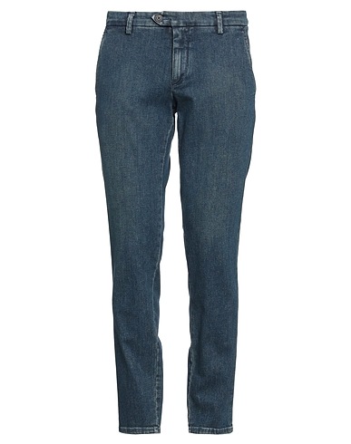 ROŸ ROGER'S Denim pants Blue 99% Cotton, 1% Rubber