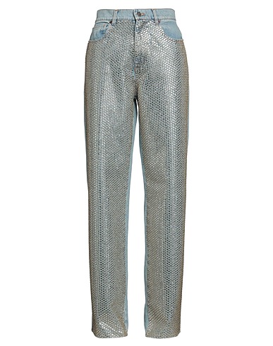GIUSEPPE DI MORABITO Denim trousers Blue 100% Cotton, Glass