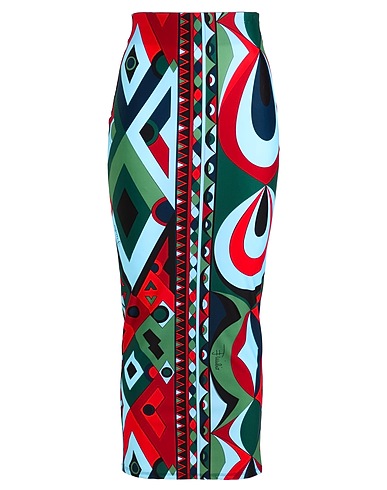 PUCCI Maxi Skirts Dark green 80% Polyamide, 20% Elastane