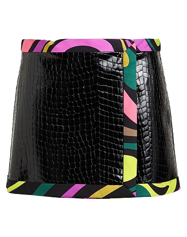 PUCCI Mini skirt Black 56% Polyurethane, 44% Polyester, Silk