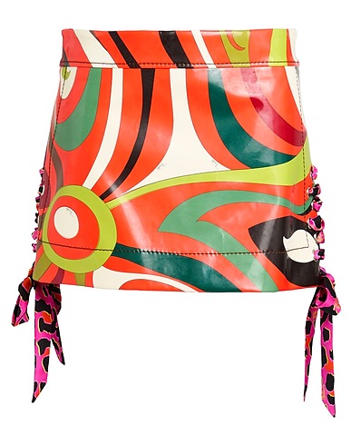PUCCI Mini skirt Orange 56% Polyurethane, 44% Polyester, Silk