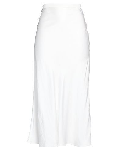 SANDRO Midi skirt BIANCO 60% Viscose, 40% Linen, Polyester, Elastane