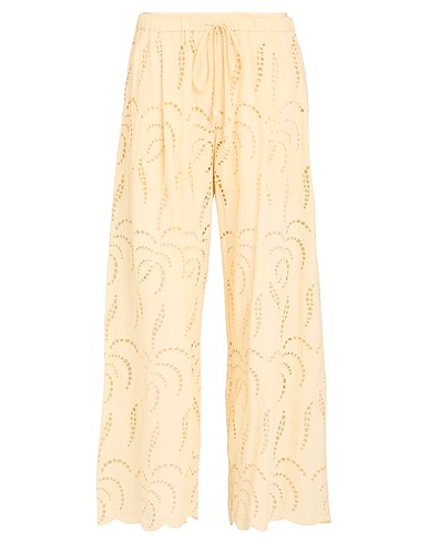 OTTOD'AME Casual trouser Pastel yellow 100% Cotton