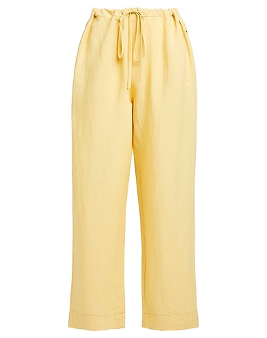 DIXIE Casual trouser Yellow 62% Viscose, 38% Linen