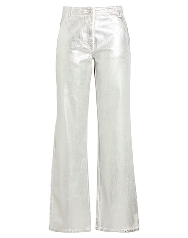 MAX&Co. Hosen Silber 100% Baumwolle