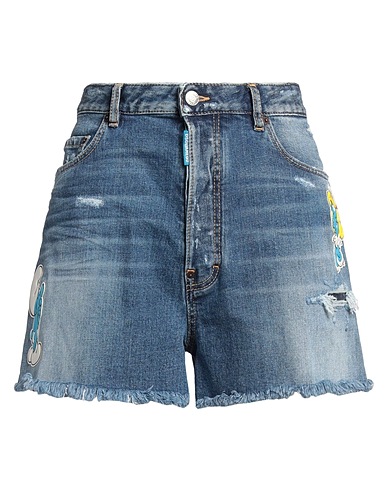 DSQUARED2 Denim shorts X THE SMURFS Blue 98% Cotton, 2% Elastane