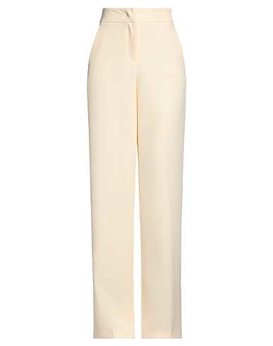 MARIUCCIA Casual pants Cream 89% Polyester, 11% Elastane
