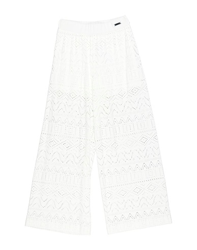 MONNALISA Casual trouser White 97% Viscose, 3% Elastane, Cotton