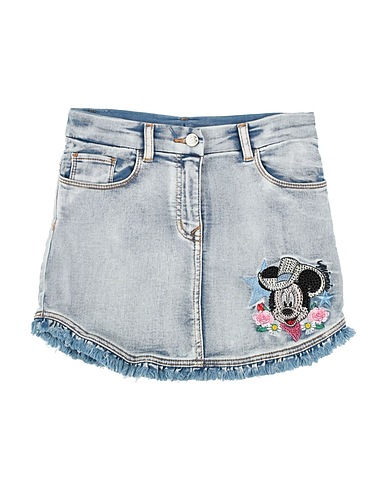 MONNALISA Denim skirt Blue 89% Cotton, 10% Polyester, 1% Elastane