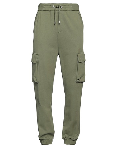 BALMAIN Casual trouser Military green 100% Cotton, Elastane