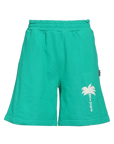 PALM ANGELS Shorts & Bermuda Emerald green 100% Cotton