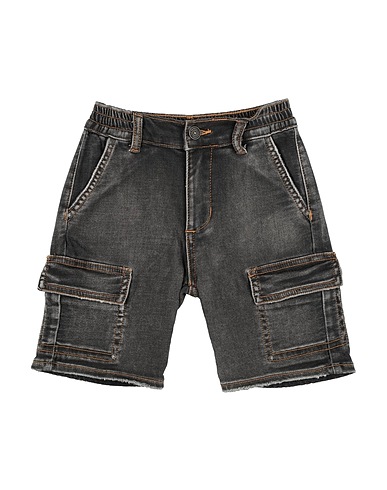 MONNALISA Denim shorts Black 77% Cotton, 21% Polyester, 2% Elastane