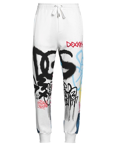 DOLCE&GABBANA Casual trouser White 100% Cotton, Elastane, Viscose, Polyester, PVC - Polyvinyl chloride