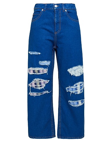 MARNI Denim trousers Blue 100% Cotton, Mohair wool, Polyamide, Wool, Calfskin