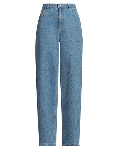 ROTATE BIRGER CHRISTENSEN Denim pants Blue 99% Organic cotton, 1% Elastane