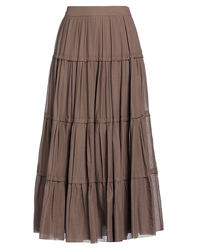 PESERICO Midi skirt Brown 100% Cotton