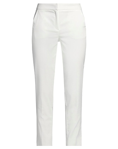 EMME by MARELLA Casual trouser White 78% Polyester, 19% Viscose, 3% Elastane