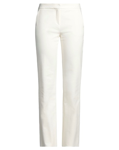 EMME by MARELLA Casual trouser Ivory 51% Cotton, 45% Polyamide, 4% Elastane