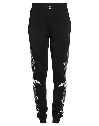PHILIPP PLEIN Pantalone Nero 88% Cotone, 12% Poliestere