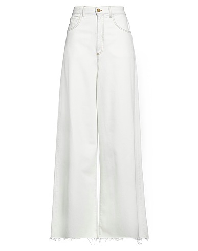 ALYSI Denim trousers White 100% Cotton