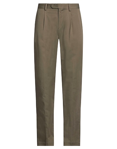 DEVORE INCIPIT Casual trouser Military green 97% Cotton, 3% Elastane
