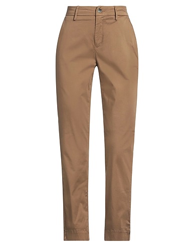 KAOS JEANS Casual pants Brown 96% Cotton, 4% Elastane