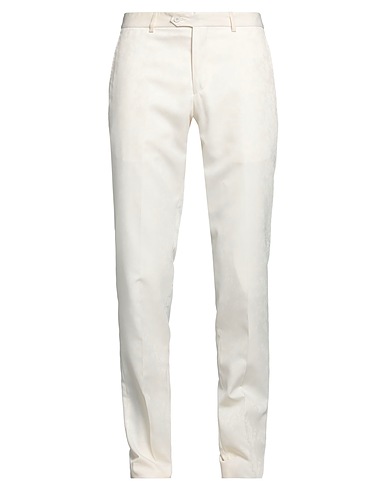 MANUEL RITZ Casual trouser White 56% Polyester, 44% Wool