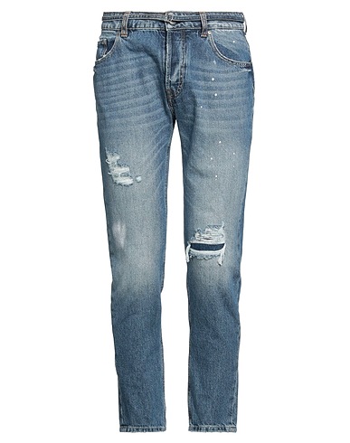GREY DANIELE ALESSANDRINI Denim trousers Blue 100% Cotton