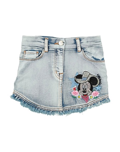 MONNALISA Denim skirt Blue 89% Cotton, 10% Polyester, 1% Elastane