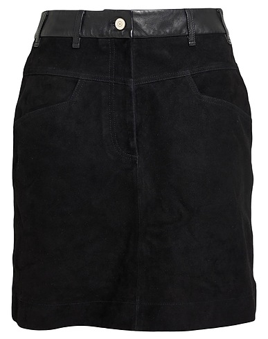 PS PAUL SMITH Mini skirt Black 100% Lambskin, Goat skin